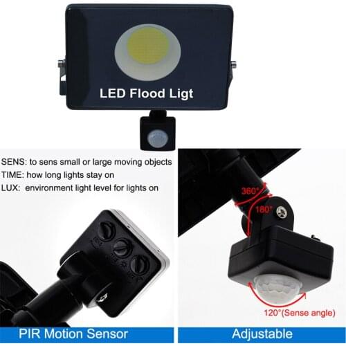 30W 50W 100W Led induction lamp Flood light PIR motion sensor indoor and outdoor lighting decorative lighting home street garden