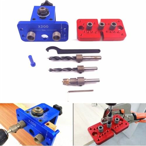 Aluminum Alloy Carpentry Punche 3 In 1 Woodworking Tools Log Tenon Board Dowelling Jig Hole Puncher Locator Kit Drill Guide Set
