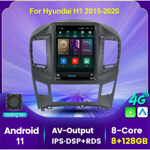 Tesla Screen Android 11 NO DVD 2 Din Car Radio Multimedia Video Player Navigation GPS For Hyundai H1 2017-2018 Octa-Core 4G IPS