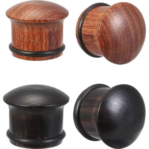 AOEDEJ Brown Black Color Wood Ear Plugs Wood Flesh Tunnels Ear Gauges Solid Hollow Body Piercing Jewelry For Men Women Expanders
