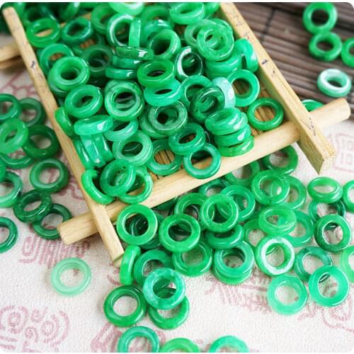 50pc Natural A Green Jade carving Beads DIY Bracelet Bangle Charm Jewellery Accessories Amulet Gifts Women Men