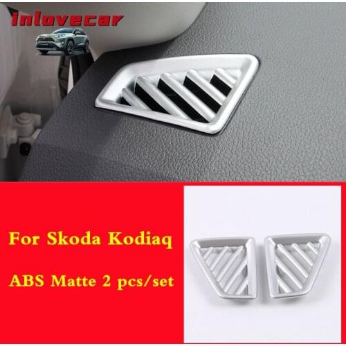 For Skoda Kodiaq GT 2017-2019 car air outlet decoration cover conditioning circle ring frame trim strip garnish accessories 2pcs
