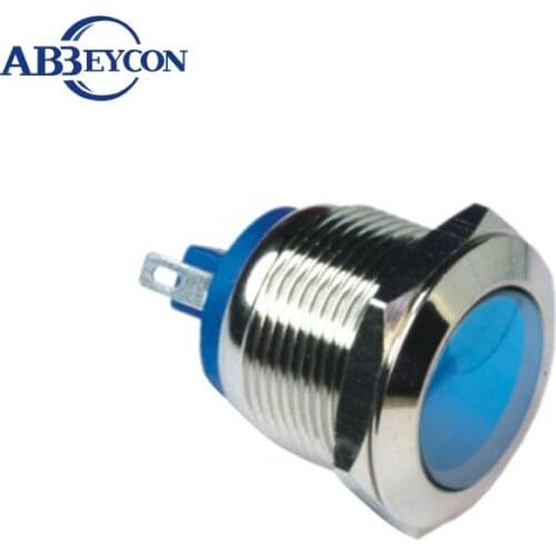 IN26 Gold plated or stainless steel 19MM lamp red ring led water proof indicator