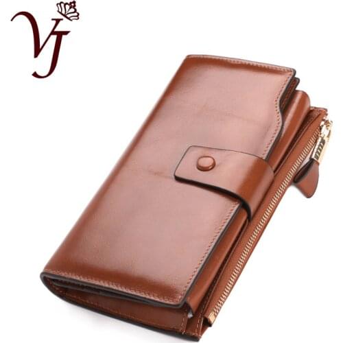 Classic Men Wallets Luxury Cow Leather Phone Wallet Unisex Coin purse Card Holders Lady Long Cash Purse Black Clutch for Women