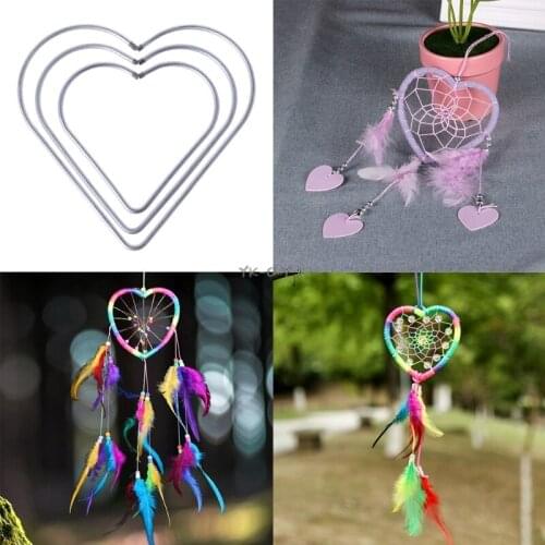 1PC Multi size heart-shaped Simple Metal Ring Hoops For DIY Manual Handmade Crafts Dream Catcher Hanging Decoration DIY Material