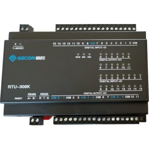 12DO 16DI acquisition controller Modbus RTU protocol RS485 232 switch input / output