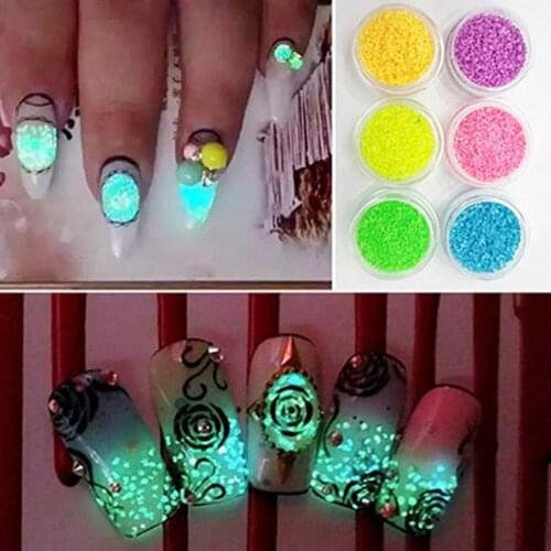 HOT SALES！！！1Pc Glitter Luminous Nail Art Sticker Tips Decoration DIY Acrylic Manicure Tool