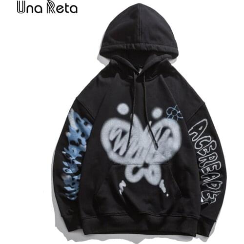 Una Reta Print Hoodie Men Streetwear Plus Size Hoodies Pullover Tracksuit Harajuku One Piece Graffiti Oversized Sweatshirts