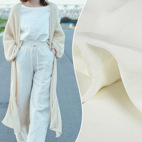 Soft Stretch Imitation Cotton Linen Cloth for Dress Garment Artificial Linen Thin Summer Solid Color Pants Fabrics Per Meter