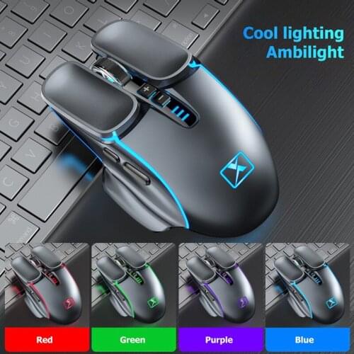 Gaming Mouse Rechargeable Wireless Laptop Computer Mice With Colorful LED Light USB Optical Game Mouse 2400 DPI For Gamer PC