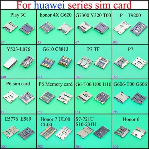 New sim car reader holder for huawei tray slot socket connector G6-T00 U00 U10 G606-T00 G606 E5776 E589 for Honor 7 UL00 S7-721U