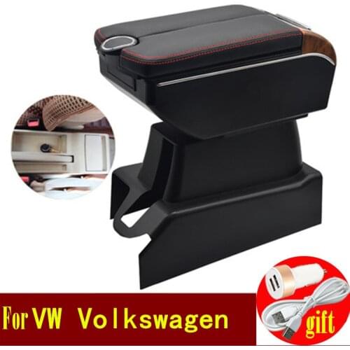 For VW Volkswagen CC Passat B5 armrest box Double doors open 7USB Centre Console Storage Box Arm Rest