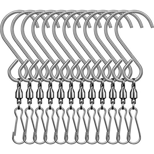 Swivel Clip Hanging Hooks Stainless Steel for Hanging Wind Spinners Wind Chimes Crystal Twisters Party Supply JDH88