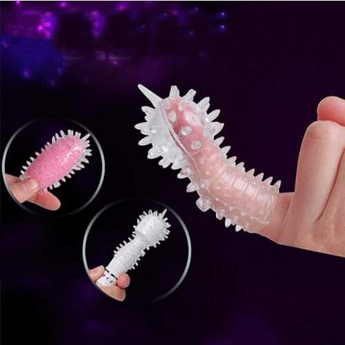 6pcs finger condoms tiny dot egg sleeve masturbation sex products spike Clitoris Thorn g spot squirt extend sex toys for women