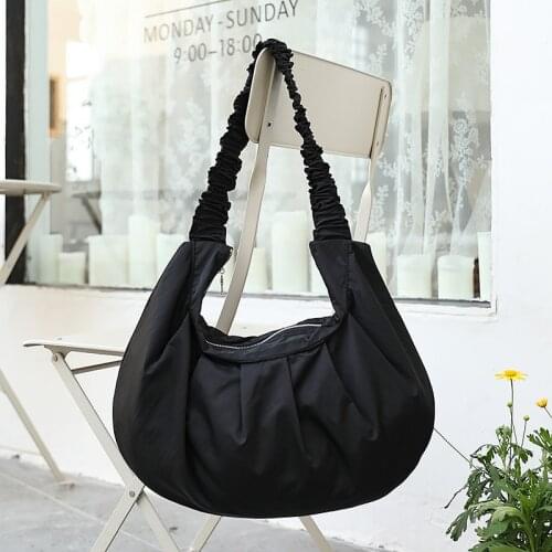 Simple Retro Dumplings Small Fresh Literature Pure Color Handbag Casual Canvas Fold Shoulder BagWomens Bag Free Shipping