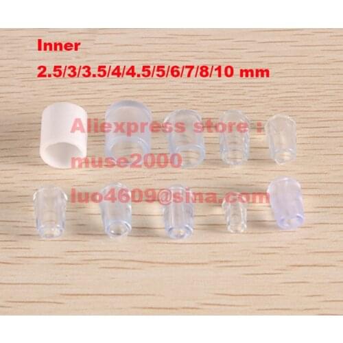 Clear 2.5 3 3.5 4 4.5 5 6mm round feet steel line wire end outer cover cap transparent bow dish rack shelf Iron Art cloth hanger