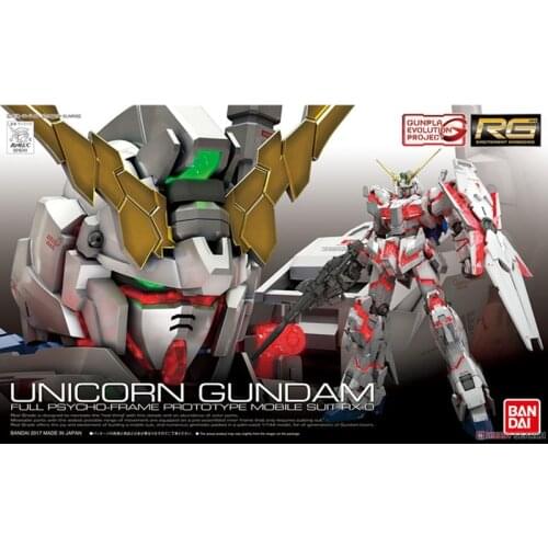 Bandai RG 25 1/144 RX-0 UNICORN regular version Gundam assembly Action Figure Brinquedos Model