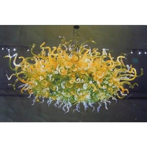 Modern Yellow Pendent Lights Glass Chandeliers LED Bulbs Lightings