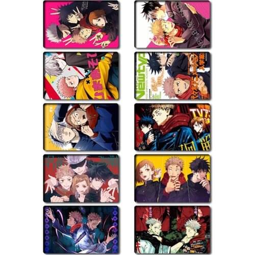 6 Styles 10 Pcs/Set Anime Jujutsu Kaisen Crystal Card Stickers Delicate Bus Student ID Card Decorative Stickers
