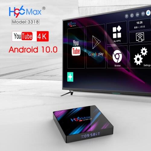 H96 Max-3318 Smart Android10.0 TV Box EMMC64G Quad-Core WiFi Bluetooth Set Top Box Ultra 3D Media Player Support Smart IPTV