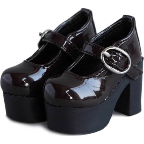 [wamami] 55# Brown 1/4 MSD BJD Dollfie High Heels Synthetic Leather Shoes