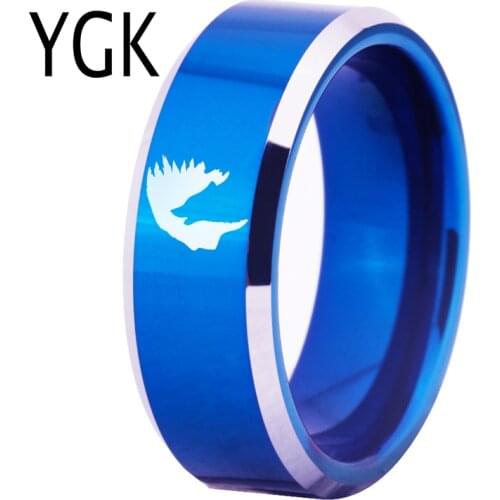 YGK Jewelry Indian Head Wolf Rings For Women Simple Blue Color Wedding Ring Female Statement Party Charm Jewelry Gifts Party