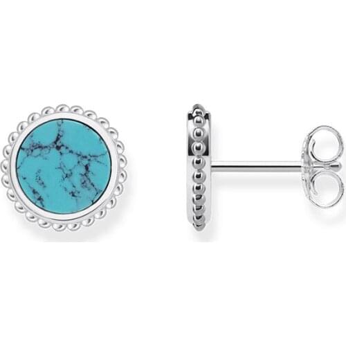 Blue Stone Stud Earrings Europe Style Good Ear Jewerly For Women Gift In 925 Sterling Silver Wholesale Super Deals