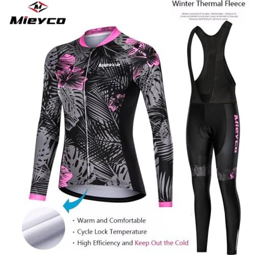 Winter Bicicleta Jersey Set Thermal Fleece Roupa Ciclismo Feminina MTB Bicycle Clothing Keep Warm Mountain Bike Cycling Wear