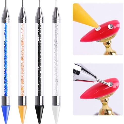 1pc 2 Ways Acrylic Nail Art Care Tips Crystal Painting Dotting Pens Manicure Pen Dot Nails Beauty Tools YW92901