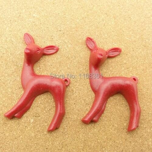 1pcs/lot Flat back resin simulation red Sika deer 43mm Cabochons Scrapbook for DIY phone case decoration C117-2