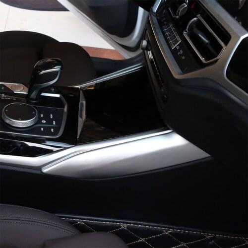 2pcs Carbon Fiber Style ABS Chrome Car Center Console Decoration Trim For BMW 3 Series G20 G28 325li 2019 2020 Accessories