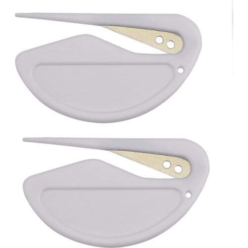 2pcs/lot Plastic Letter Opener Mini Sharp Letter Mail Envelope Opener Safety Papers Guarded Cutter Blade Office Equipment