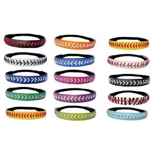 400pcs Leather Softball Seam Stitch Headband Light Blue White