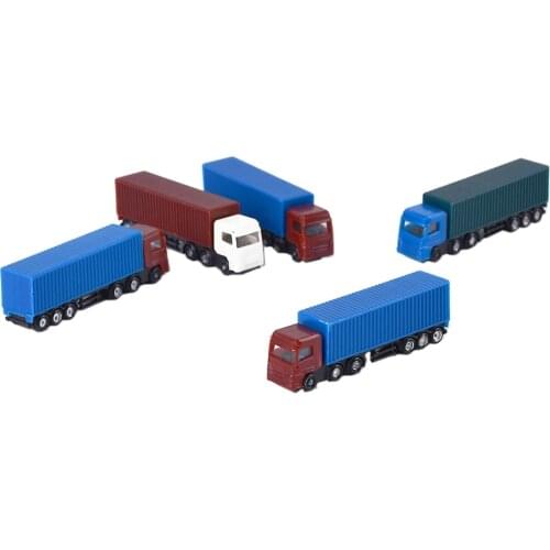 5PCS 1:200 Scale Miniature Container Truck Model N Z Gauge Diorama Accessories