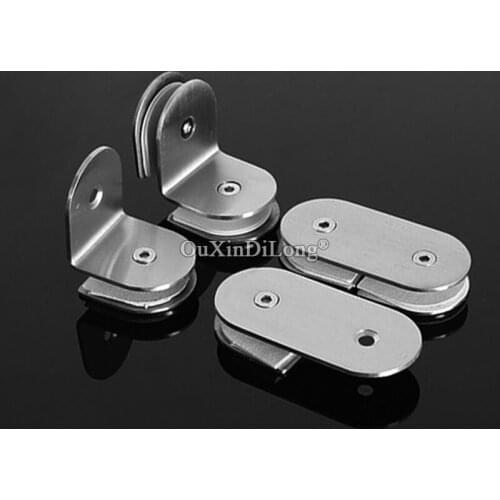 HOT 8PCS Stainless Steel Glass Clamps Clips Glass Fixed Holder Brackets Shelf Support Connectors Brushed Finished Silver Tone