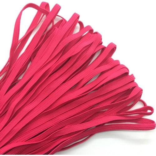 5yards/lot 1/4" 6mm Rose Multirole Thickening Satin Elastic Band Trim Sewing Spandex Lace Trim