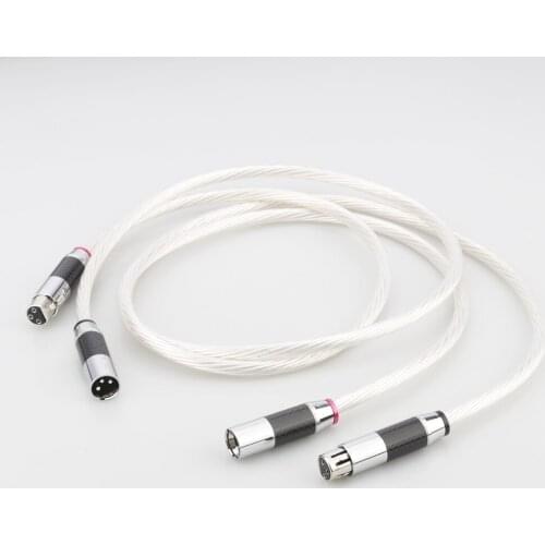 Audiocrast 7NOCC OCC Silver Plated audio XLR interconnect cable With carbon fiber XLR connector plug