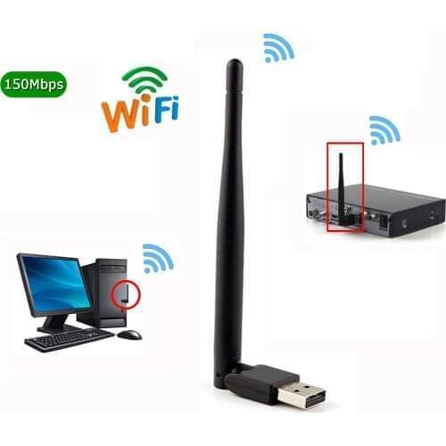 Wireless USB WiFi Receiver Adapter Mini Wifi 7601 2.4Ghz for DVB-T2 and DVB-S2 TV BOX WiFI Antenna Network LAN Card