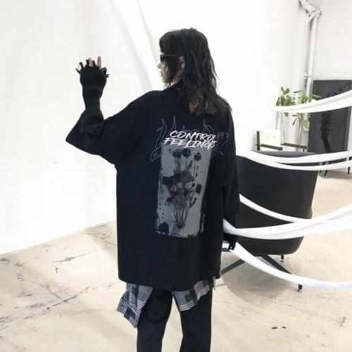 Black Hip Hop T Shirt Streetwear Fashion Oversize Rock Tops Funny Shirt Gril Harajuku Korean Tops Women Punk T Shirts Female