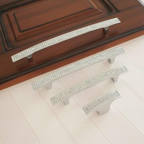 3.75" 5" 6.3" Crystal Cupboard Knobs Chrome Door Handles Kitchen Zinc Alloy Cabinet Pulls Handle Furniture Decoratio96 128 160mm