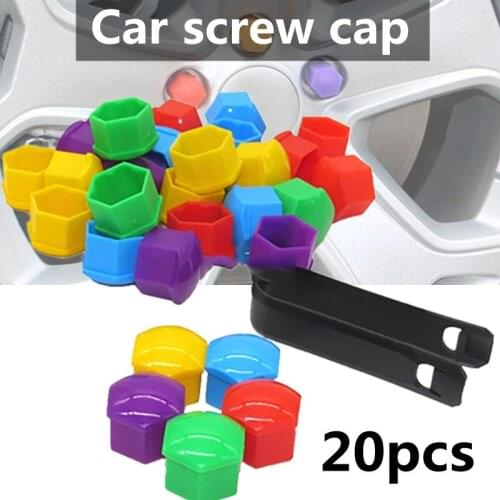 20 Pcs 17mm Car Wheel Nut Cap Auto Wheel Nut Covers Lug Wheel Cap Lug Nut Cover Car Styling External Tools For Car Accessories