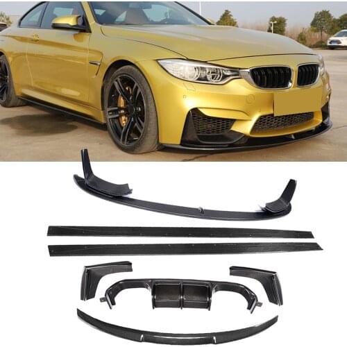 M3 M4 Body Kits Car Bumper Lip Diffuser Spoiler Side Skirts for BMW F80 M3 F82 F83 M4 14-19 Standard Convertible Carbon Fiber