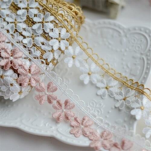 AHYONNIEX 3.5cm x 1 yard high quality trim cherry flower shape clothes lace accessories clothing materials ribbon lace H247