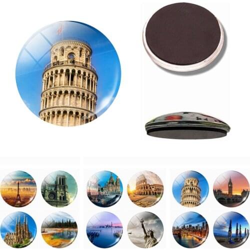 World Famous Attractionsfridge Magnet Home Decoration glass dome Message Board Stickers American Statue of Liberty Eiffel Tower