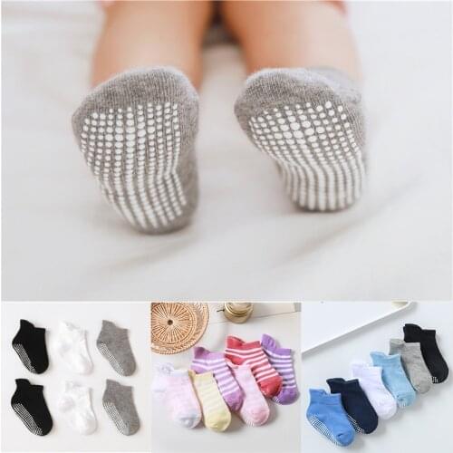 6 Pairs/lot 0 to 5 Years Baby Toddler Kids Boys Girls All Seasons Socks Anti-slip Non Skid Ankle Socks With Grips cheap stuff