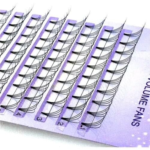 New 4D Russian Volume Eyelashes Extension Short Stem Pre made Fans C D curl Mink Lash Hot Selling Eyelash Individual Extensions