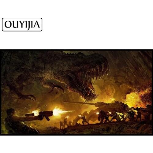 OUYIJIA Dragon War 5D DIY Diamond Cross Stitch Dinosaur Home Decoration Square Rhinestone Mosaic Diamond Painting Embroidery