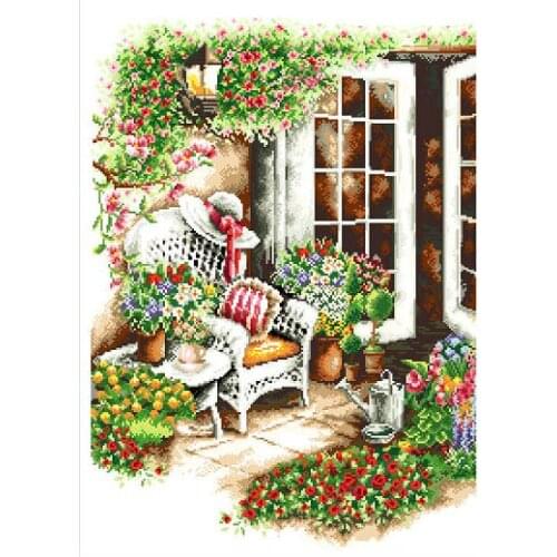 Embroidery Package Free Shipping Cross Stitch Kits Fresh Before Window Flower Chair