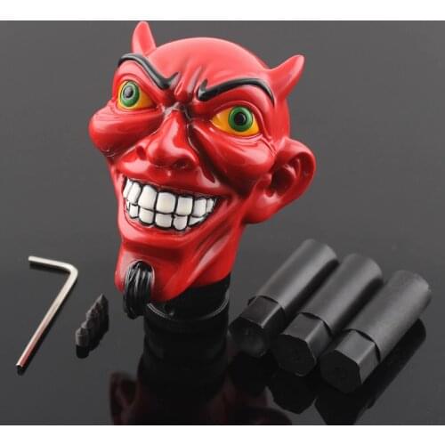 Gear Shifter Manual Knob Shift Shifter Lever Knob Manual Gear Red Evil Devil Head Style Car Truck Shift Knob Shifter Lever