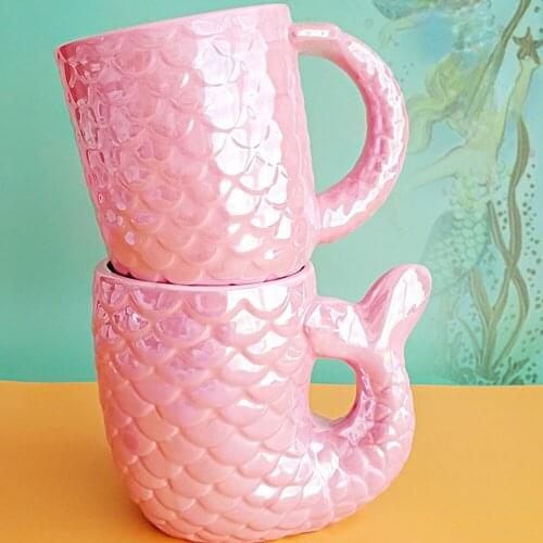 Cute Mermaid Ceramic Cup Hot Cold Tea Cup Milk Coffee Mug with Spoon Lid Tea Mug Cute Mugs Hand Warmer Mug Teacup Drinking